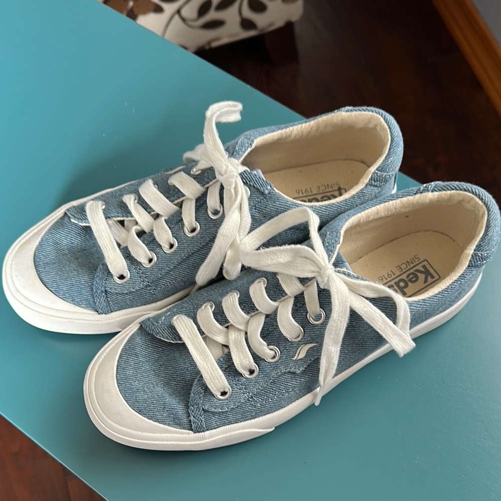 Women’s Keds Denim Blue Canvas Sneakers - Picture 2 of 6